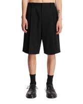 Black Gabardine Wool Shorts - Men | PLP | dAgency
