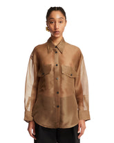 Brown Semi-Sheer Shirt - new arrivals women's clothing | PLP | dAgency
