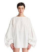 White Blouson Sleeves Top - Women's clothing | PLP | dAgency