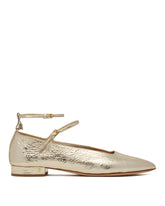 Gold Ilona Double Strap Flats - Women's sandals | PLP | dAgency