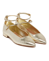 Gold Ilona Double Strap Flats - Women's shoes | PLP | dAgency