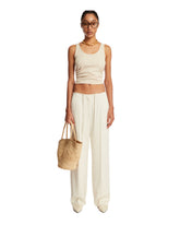 White Drawstrings Trousers - Women's clothing | PLP | dAgency