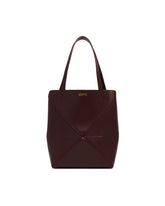 Burgundy Small Puzzle Fold Tote | PDP | dAgency