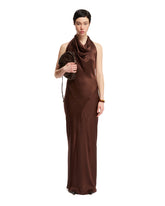Brown Silk Scarf Dress - Loewe women | PLP | dAgency