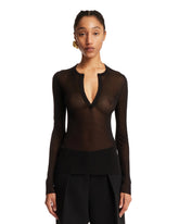 Black Ribbed Semi-Sheer Top - Women's clothing | PLP | dAgency