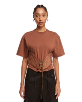 Brown Corset T-Shirt - MUGLER WOMEN | PLP | dAgency