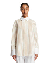 Brown Striped Paneled Shirt - ROHE WOMEN | PLP | dAgency