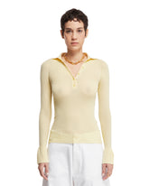 Yellow Ribbed Polo Shirt - SA SU PHI WOMEN | PLP | dAgency