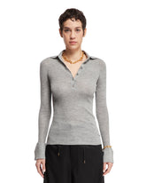 Gray Ribbed Polo Shirt - new arrivals women's clothing | PLP | dAgency
