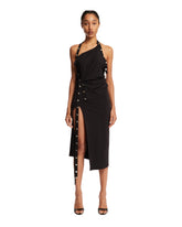 Black Asymmetrical Midi Dress | PDP | dAgency