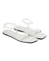 White Croco Tie Sandals - Women's sandals | PLP | dAgency