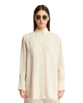 White Relaxed Pinstripe Shirt - new arrivals women's clothing | PLP | dAgency