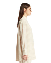 White Relaxed Pinstripe Shirt | PDP | dAgency