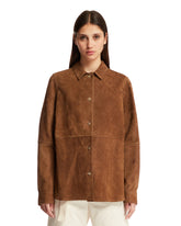 Brown Leather Overshirt - Women's shirts | PLP | dAgency