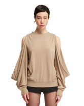 Beige Open Sleeves Sweater - Women's clothing | PLP | dAgency