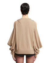Beige Open Sleeves Sweater | PDP | dAgency