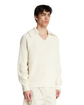 White Cotton Blend Sweater | PDP | Antonia