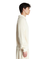 White Cotton Blend Sweater | PDP | Antonia