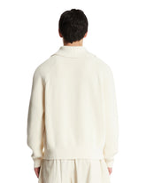 White Cotton Blend Sweater | PDP | Antonia