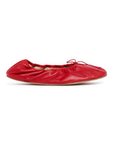 Red Rounded Flat Ballet Flats | PDP | Antonia
