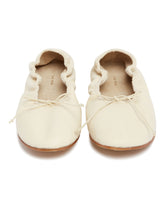White Leather Round-Toe Flats | PDP | Antonia