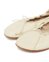 White Leather Round-Toe Flats | PDP | Antonia