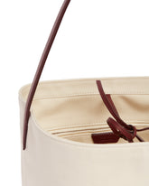White and Burgundy Medium N/S Park Tote | PDP | Antonia
