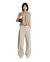 Beige Checked Sleeveless Shirt - WELCOME PROMO (auto excl.) | PLP | Antonia