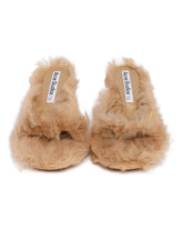 Beige Fur-Trimmed Heeled Sandals | PDP | Antonia