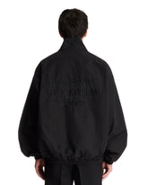 Black Cotton and Nylon Jacket with Logo | PDP | Antonia