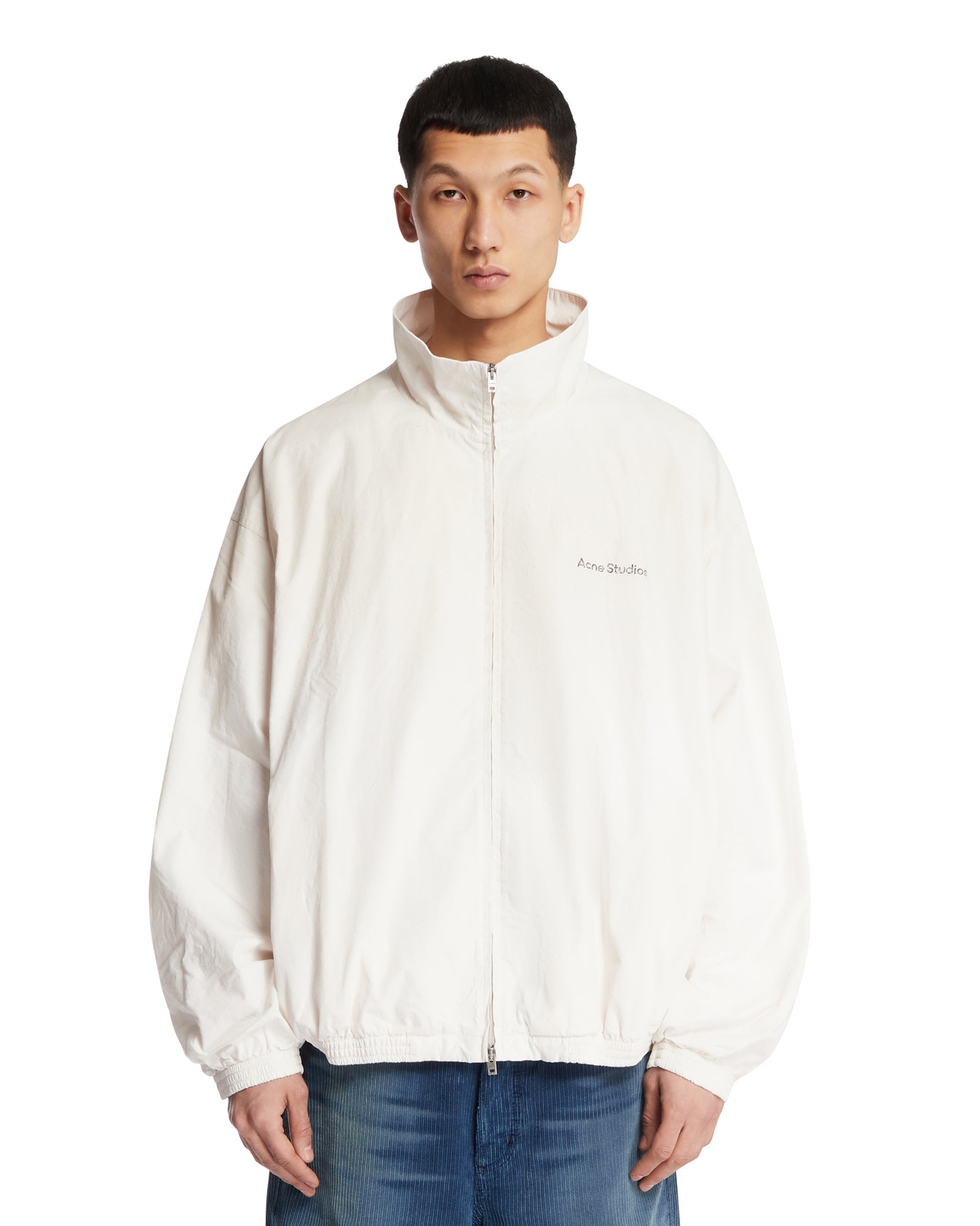 anunans ホワイト ジップアップジャケット White Cotton Zip-Up Jacket | ACNE STUDIOS - Antonia