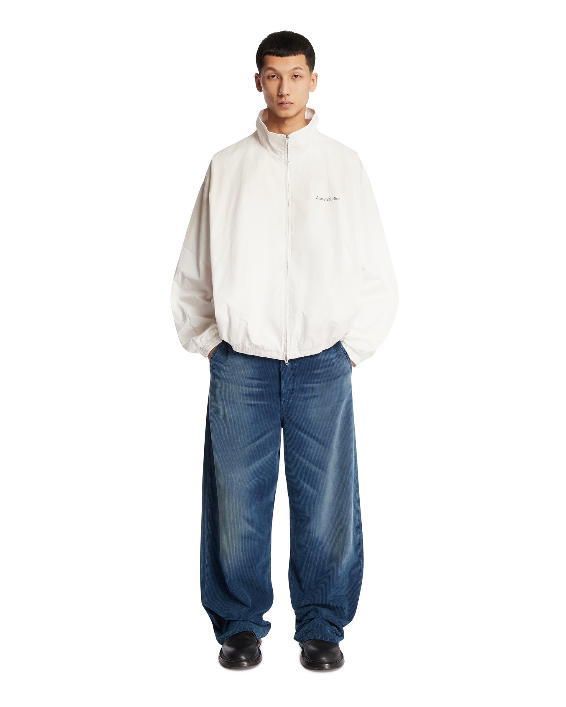 anunans ホワイト ジップアップジャケット White Cotton Zip-Up Jacket | ACNE STUDIOS - Antonia