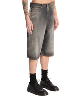 Gray Wide-Leg Denim Shorts | PDP | Antonia