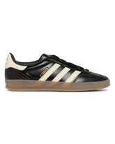 Black Leather Gazelle Indoor Sneakers | PDP | Antonia