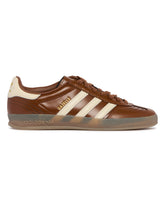 Brown Leather Gazelle Indoor Sneakers | PDP | Antonia