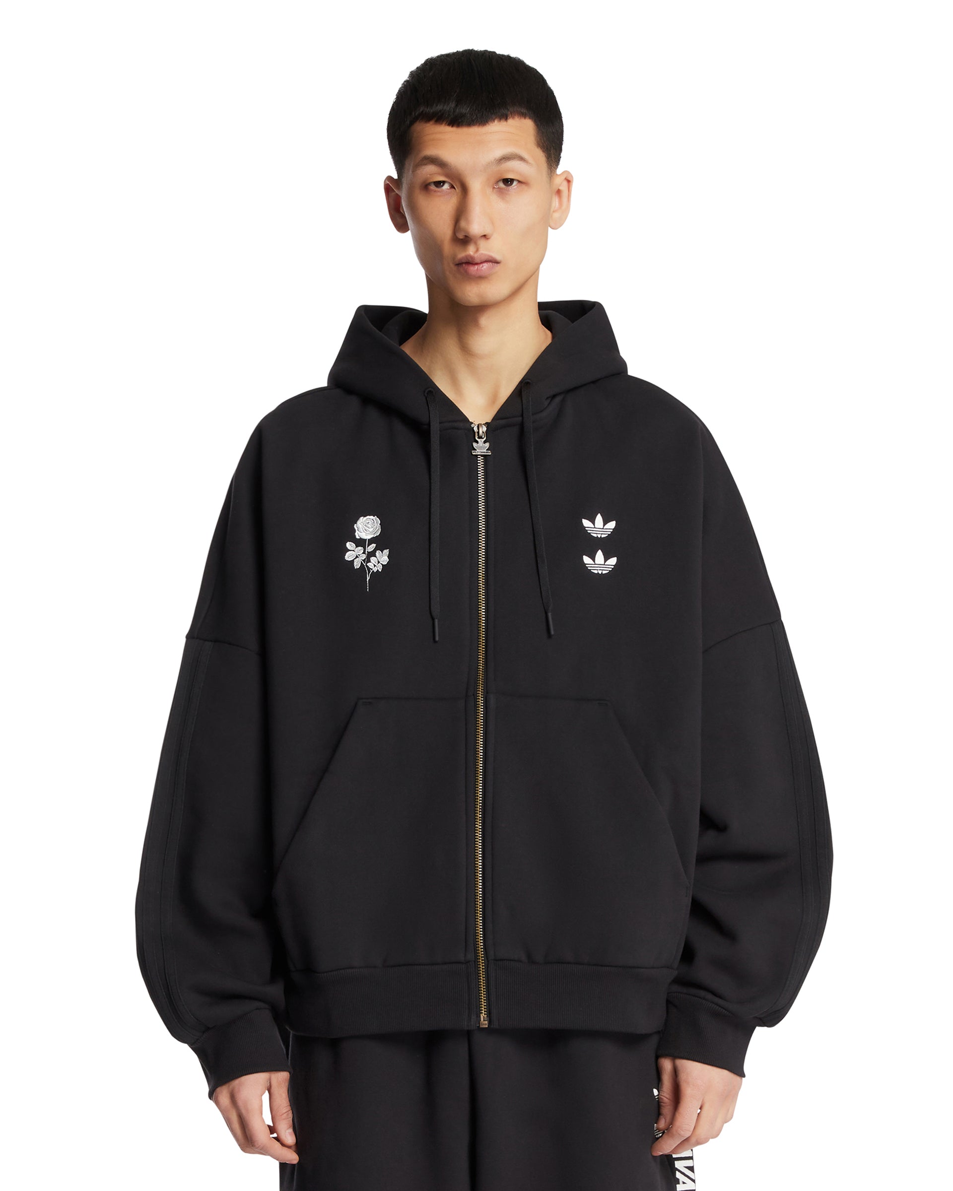 Adidas Originals x Willy Chavarria Black Zip-Up Sweatshirt