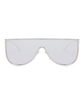 Silver Metal Shield Sunglasses | PDP | Antonia