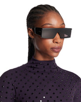 Black Rectangular Shield Sunglasses - Alaia women | PLP | Antonia