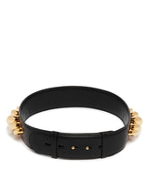 Black Torsion Jewel Leather Belt - Women's belts | PLP | Antonia