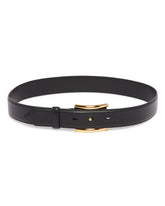 Black Curve Leather Belt | PDP | Antonia