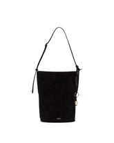 Black Small Suede Bucket Bag - Women's bucket bags | PLP | Antonia