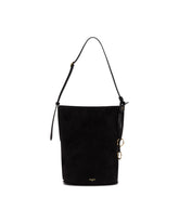 Black Small Suede Bucket Bag | PDP | Antonia