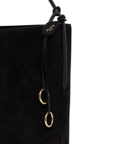Black Small Suede Bucket Bag | PDP | Antonia