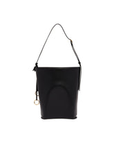 Black Leather Bucket Bag | PDP | Antonia