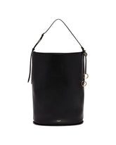 Black Leather Bucket Bag | PDP | Antonia