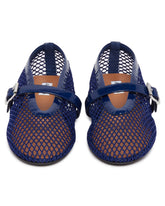 Blue Mesh Flat Ballerinas | PDP | Antonia
