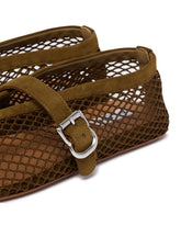 Green Mesh Flat Ballerinas | PDP | Antonia