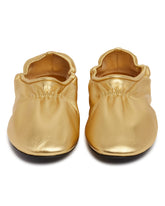 Gold Leather Flat Ballerinas | PDP | Antonia