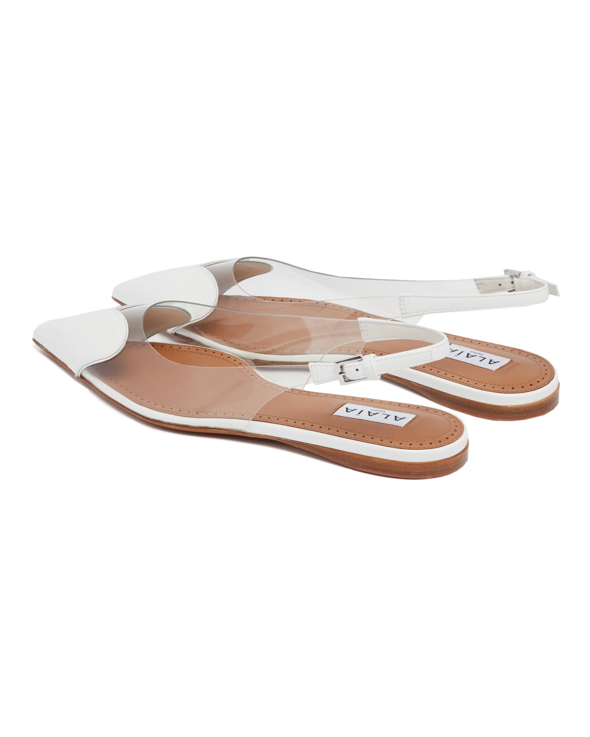 White Slingback Flat Le Coeur | ALAIA - Antonia
