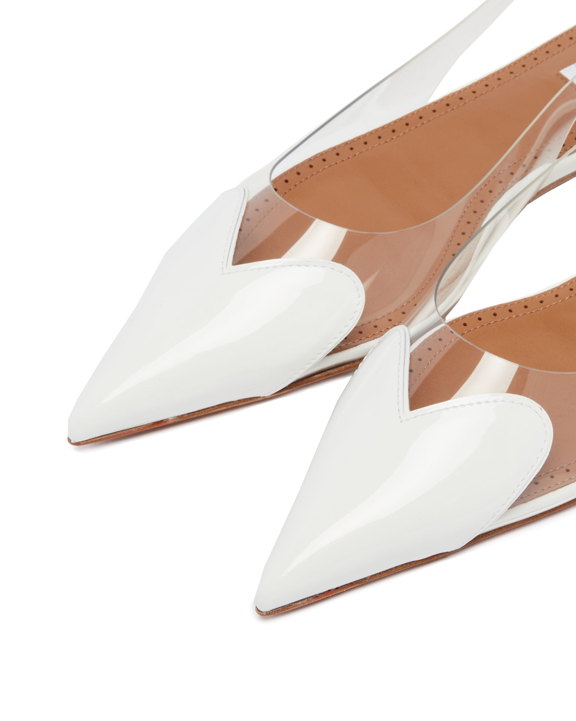 White Slingback Flat Le Coeur | ALAIA - Antonia